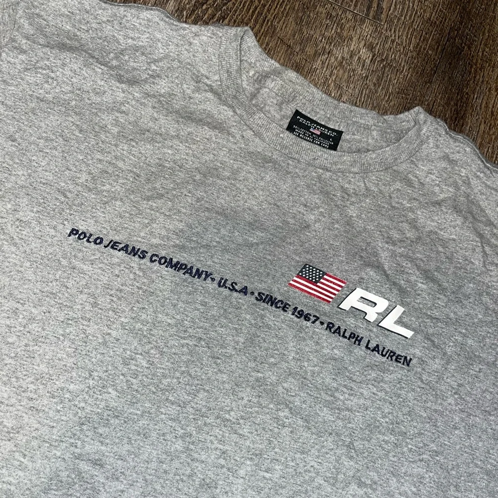 Vintage Grey Polo Jeans USA polo by Ralph‎ Lauren Size Large